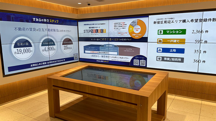 シティタワーズ豊洲ザ・シンボルの店頭パネル&デジタルサイネージ